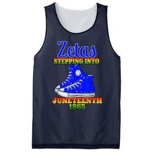 Zetas Stepping Into Juneteenth 1865 Finer Sisterhoods Line Mesh Reversible Basketball Jersey Tank