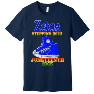 Zetas Stepping Into Juneteenth 1865 Finer Sisterhoods Line Premium T-Shirt