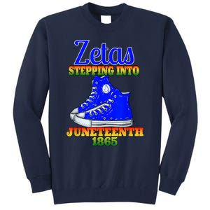 Zetas Stepping Into Juneteenth 1865 Finer Sisterhoods Line Tall Sweatshirt