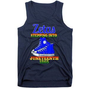 Zetas Stepping Into Juneteenth 1865 Finer Sisterhoods Line Tank Top