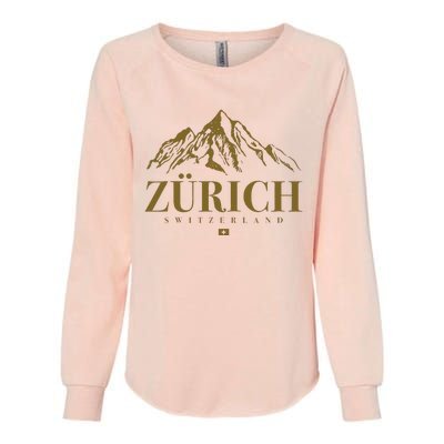 Zurich Switzerland Mountain Swiss Alps Womens California Wash Sweatshirt