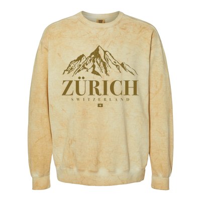 Zurich Switzerland Mountain Swiss Alps Colorblast Crewneck Sweatshirt