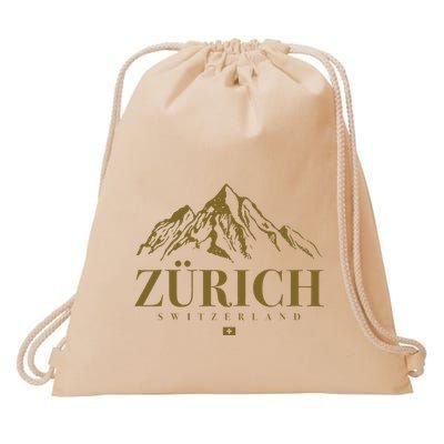 Zurich Switzerland Mountain Swiss Alps Drawstring Bag