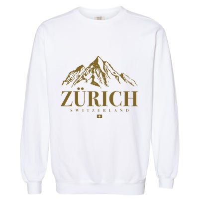 Zurich Switzerland Mountain Swiss Alps Garment-Dyed Sweatshirt