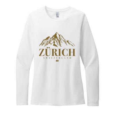 Zurich Switzerland Mountain Swiss Alps Womens CVC Long Sleeve Shirt