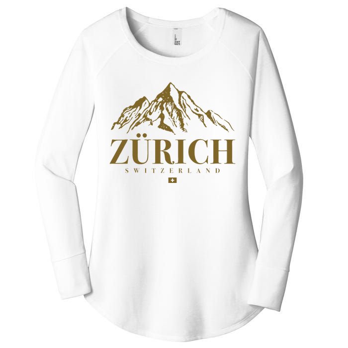 Zurich Switzerland Mountain Swiss Alps Women's Perfect Tri Tunic Long Sleeve Shirt