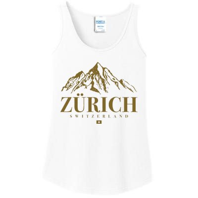 Zurich Switzerland Mountain Swiss Alps Ladies Essential Tank