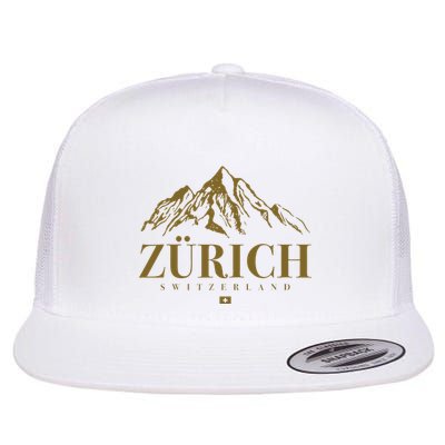 Zurich Switzerland Mountain Swiss Alps Flatbill Hat
