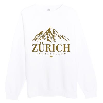 Zurich Switzerland Mountain Swiss Alps Premium Crewneck Sweatshirt