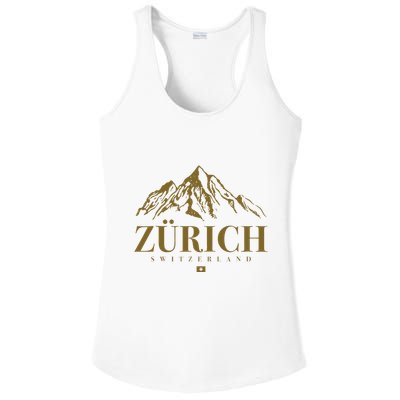 Zurich Switzerland Mountain Swiss Alps Ladies PosiCharge Competitor Racerback Tank