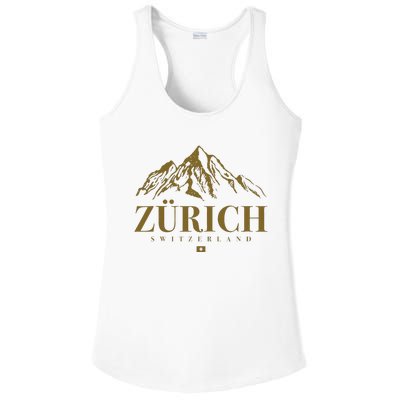 Zurich Switzerland Mountain Swiss Alps Ladies PosiCharge Competitor Racerback Tank