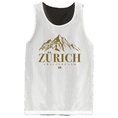 Zurich Switzerland Mountain Swiss Alps Mesh Reversible Basketball Jersey Tank