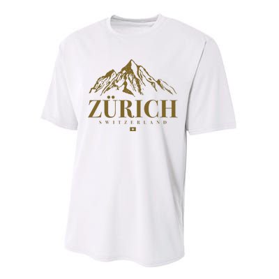 Zurich Switzerland Mountain Swiss Alps Performance Sprint T-Shirt