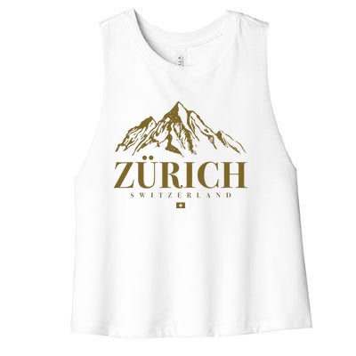 Zurich Switzerland Mountain Swiss Alps Women's Racerback Cropped Tank