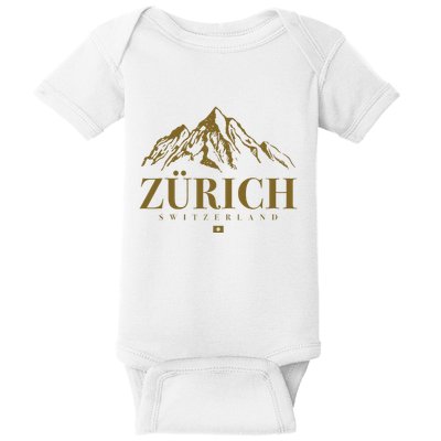 Zurich Switzerland Mountain Swiss Alps Baby Bodysuit