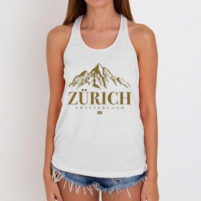 Zurich Switzerland Mountain Swiss Alps Women's Knotted Racerback Tank