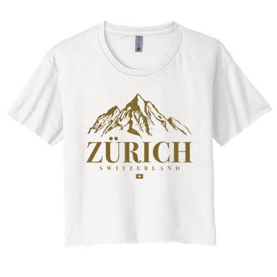 Zurich Switzerland Mountain Swiss Alps Women's Crop Top Tee