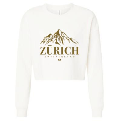 Zurich Switzerland Mountain Swiss Alps Cropped Pullover Crew