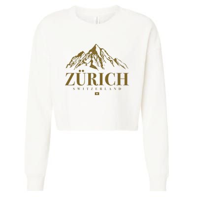 Zurich Switzerland Mountain Swiss Alps Cropped Pullover Crew