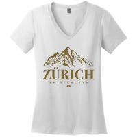 Zurich Switzerland Mountain Swiss Alps Women's V-Neck T-Shirt