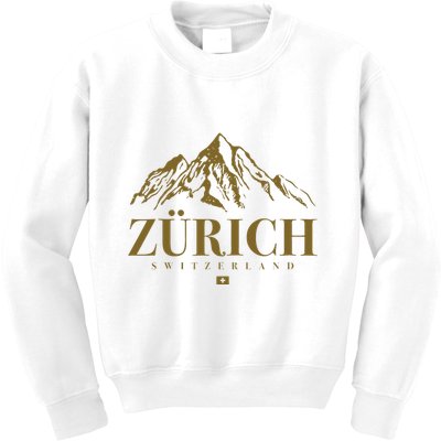 Zurich Switzerland Mountain Swiss Alps Kids Sweatshirt