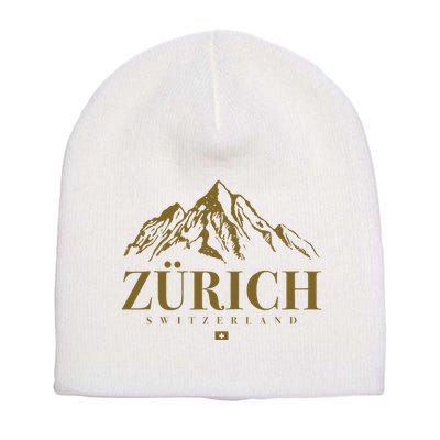 Zurich Switzerland Mountain Swiss Alps Short Acrylic Beanie