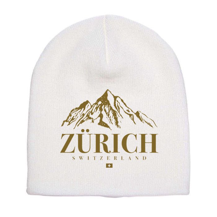 Zurich Switzerland Mountain Swiss Alps Short Acrylic Beanie