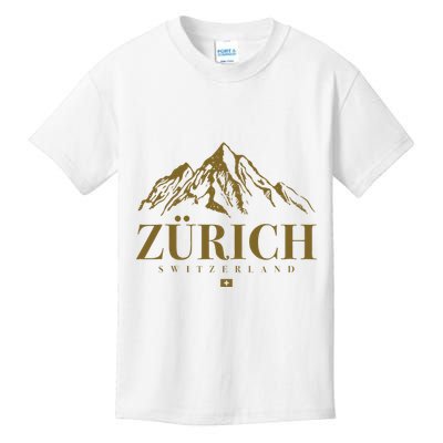 Zurich Switzerland Mountain Swiss Alps Kids T-Shirt
