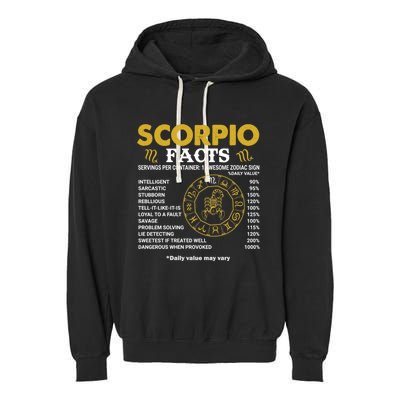 Zodiac Sign October November Scorpio Facts Gift Garment-Dyed Fleece Hoodie