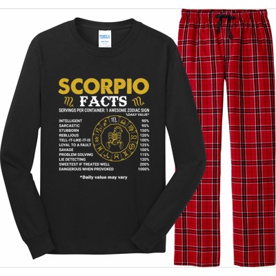 Zodiac Sign October November Scorpio Facts Gift Long Sleeve Pajama Set