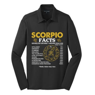 Zodiac Sign October November Scorpio Facts Gift Silk Touch Performance Long Sleeve Polo