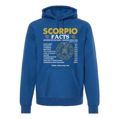 Zodiac Sign October November Scorpio Facts Gift Premium Hoodie