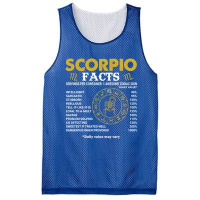 Zodiac Sign October November Scorpio Facts Gift Mesh Reversible Basketball Jersey Tank