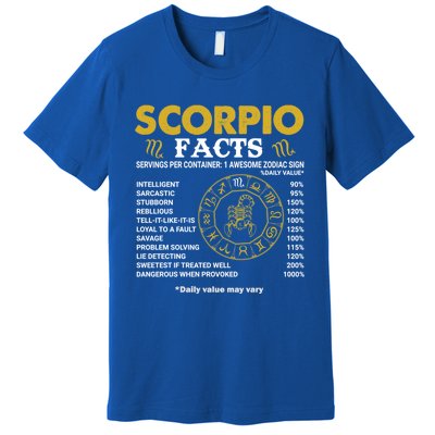 Zodiac Sign October November Scorpio Facts Gift Premium T-Shirt