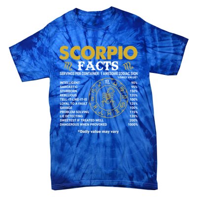 Zodiac Sign October November Scorpio Facts Gift Tie-Dye T-Shirt