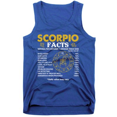 Zodiac Sign October November Scorpio Facts Gift Tank Top