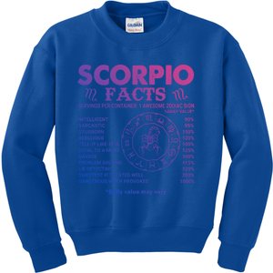 Zodiac Sign October November Scorpio Facts Gift Kids Sweatshirt