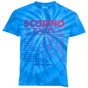 Zodiac Sign October November Scorpio Facts Gift Kids Tie-Dye T-Shirt