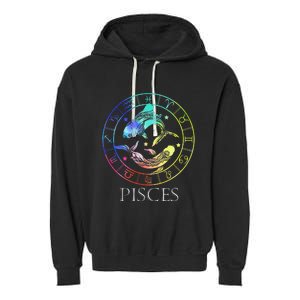 Zodiac Sign Pisces Garment-Dyed Fleece Hoodie