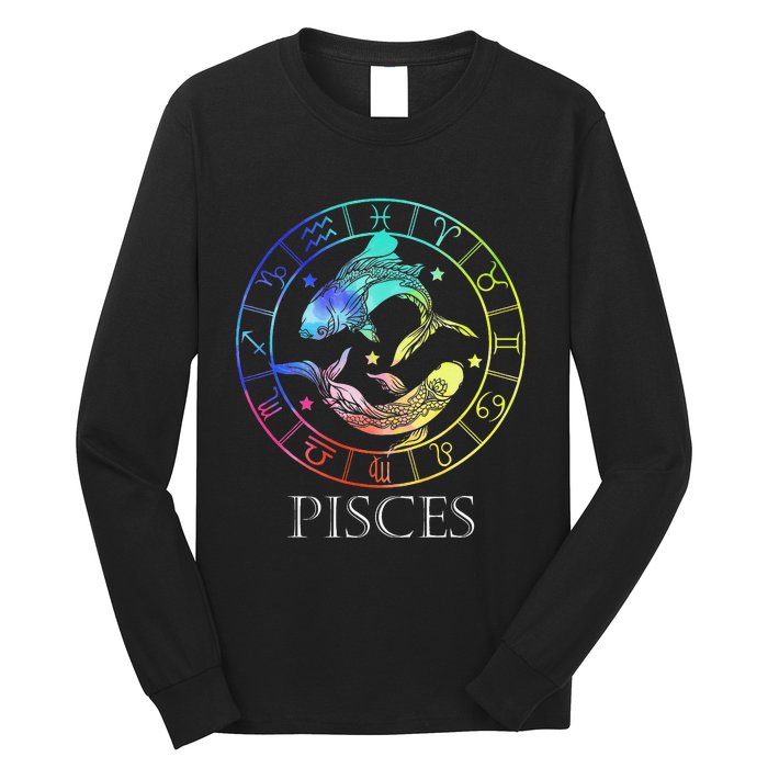 Zodiac Sign Pisces Long Sleeve Shirt