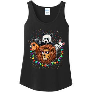 Zoo Sunglasses Party Animal Birthday Party Ladies Essential Tank