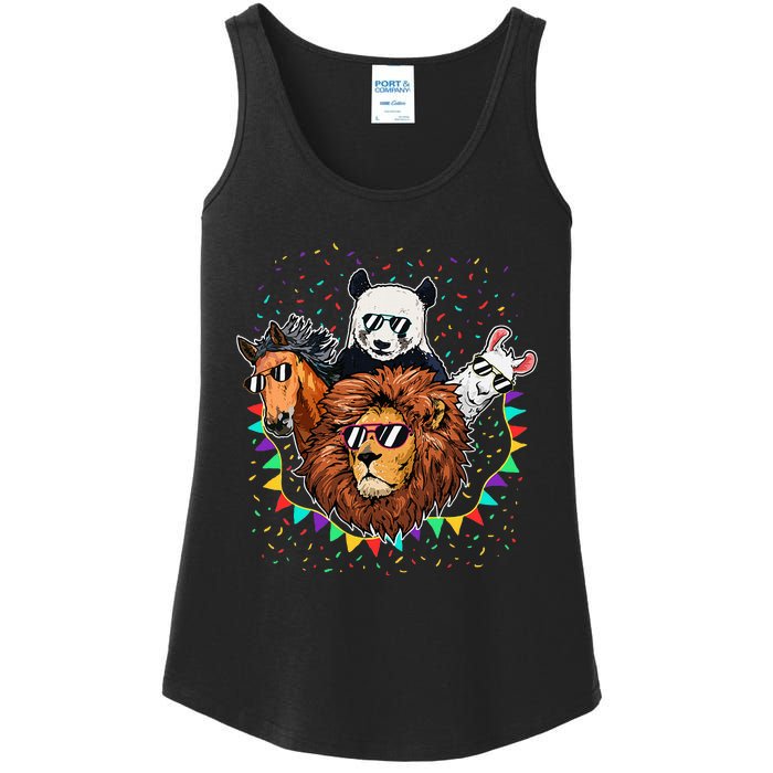 Zoo Sunglasses Party Animal Birthday Party Ladies Essential Tank