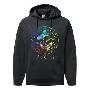 Zodiac Sign Pisces Performance Fleece Hoodie