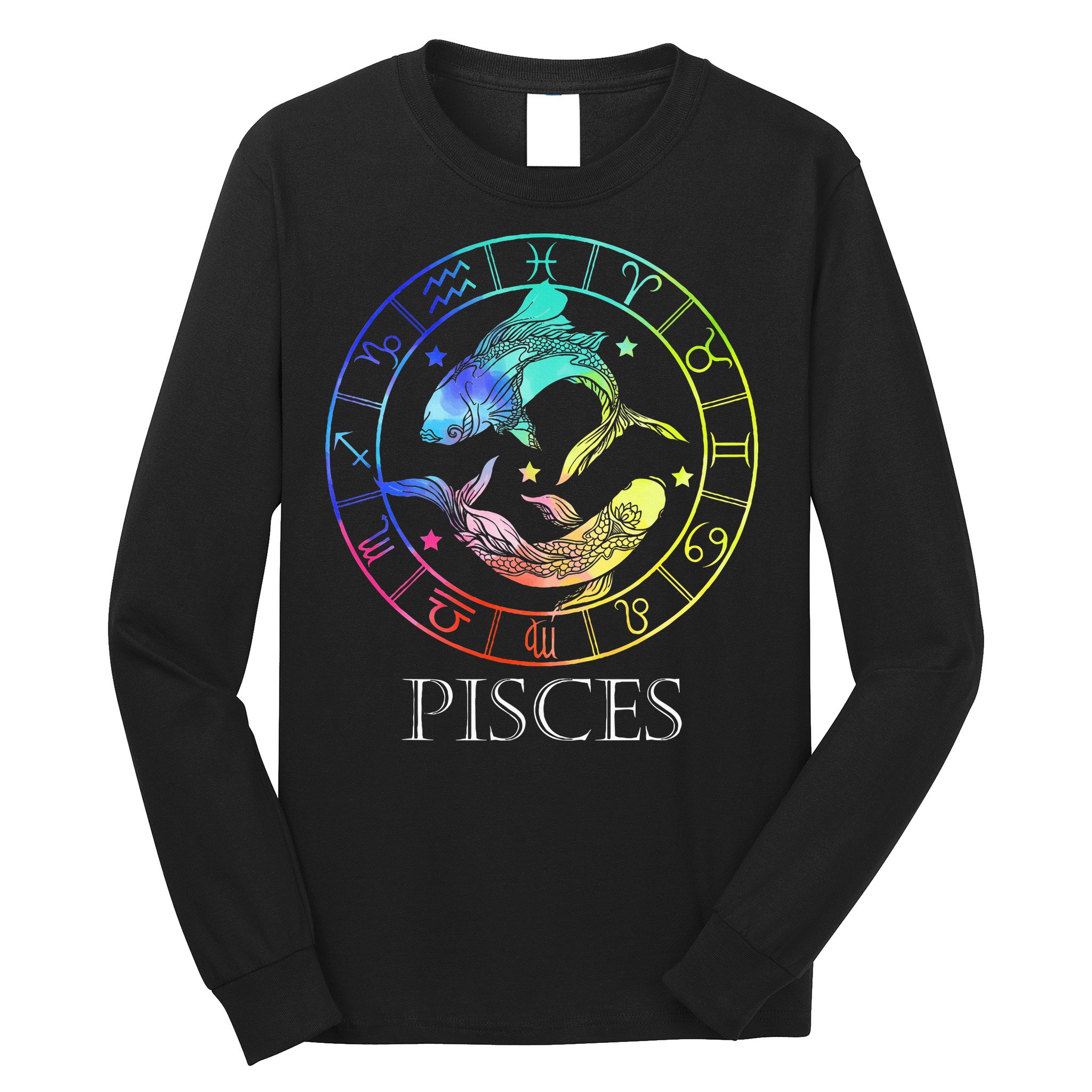 Zodiac Sign Pisces Long Sleeve Shirt