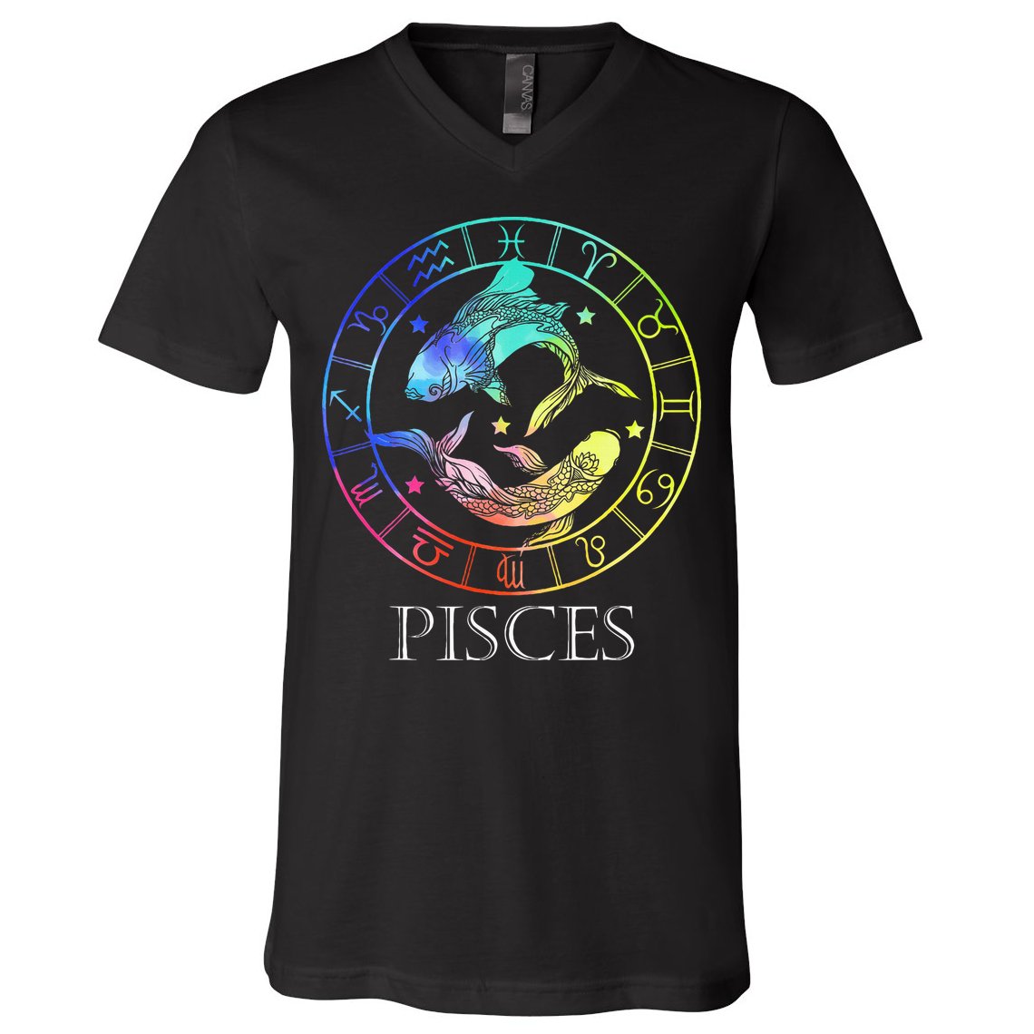 Zodiac Sign Pisces V-Neck T-Shirt