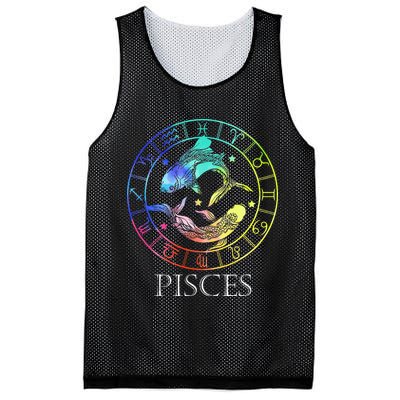 Zodiac Sign Pisces Mesh Reversible Basketball Jersey Tank