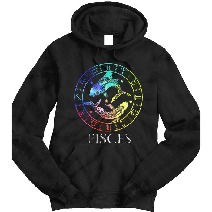 Zodiac Sign Pisces Tie Dye Hoodie