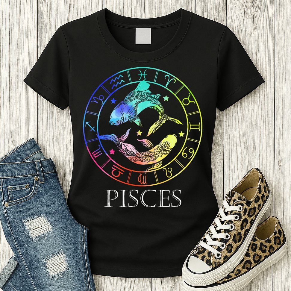 Zodiac Sign Pisces Womens T-Shirt