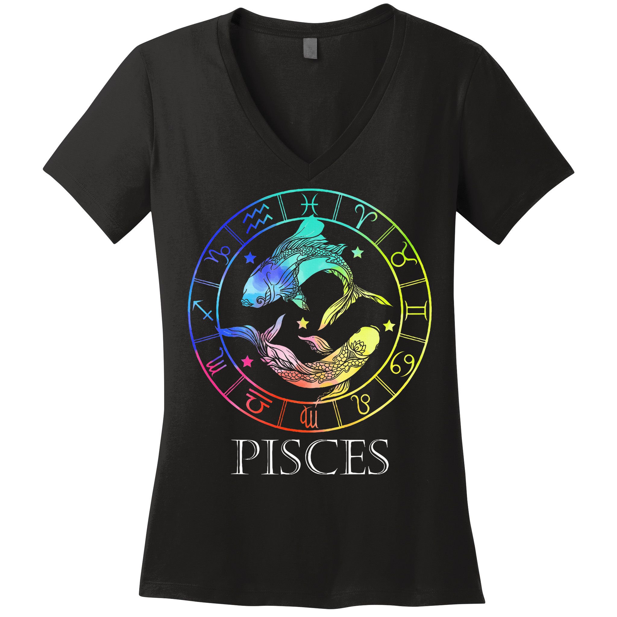 Zodiac Sign Pisces Women's V-Neck T-Shirt