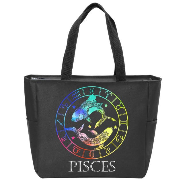 Zodiac Sign Pisces Zip Tote Bag